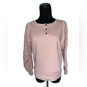 Madewell puffed sleeve pink sweater